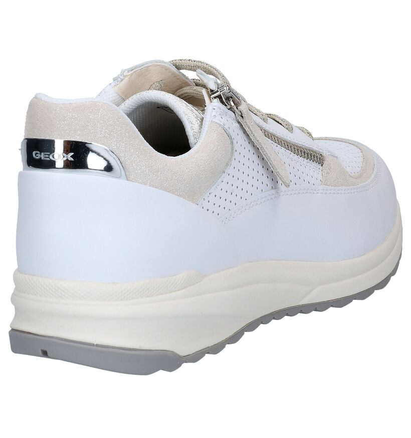 Geox Airell Witte Veterschoenen in leer (285578)