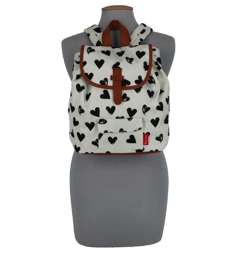 Witte Kinderrugzak met Hartjes Kidzroom in stof (249399)
