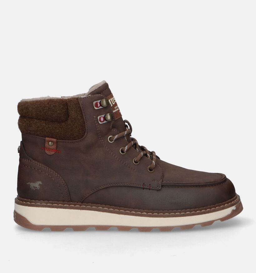 Mustang Boots à lacets en Brun foncé pour hommes (331788)