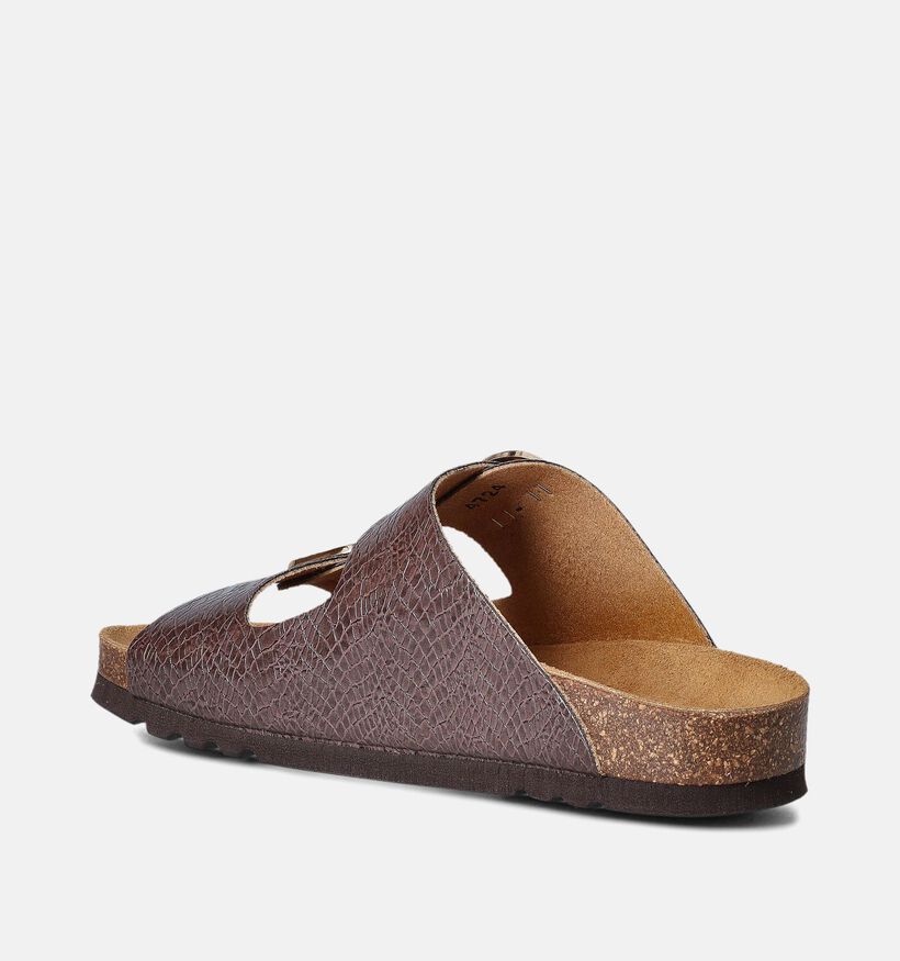Scholl Noelle Nu-pieds plates en Marron pour femmes (357573)