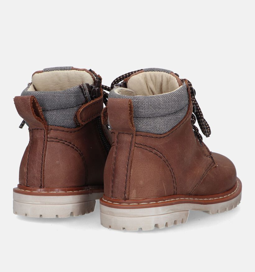 Milo & Mila Bottines robustes en Cognac pour filles, garçons (332064)