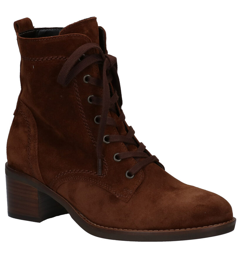 Gabor Best Fitting Cognac Veterlaarsjes in nubuck (282382)