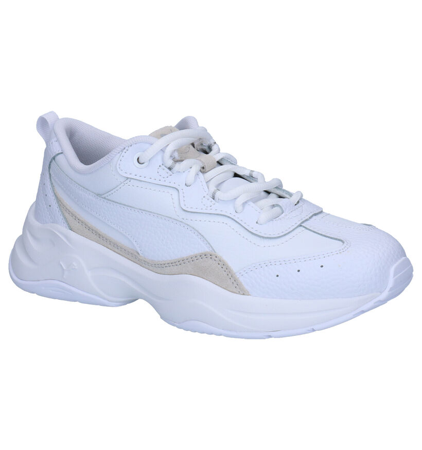 Puma Cilia Lux Baskets en Blanc en cuir (252593)