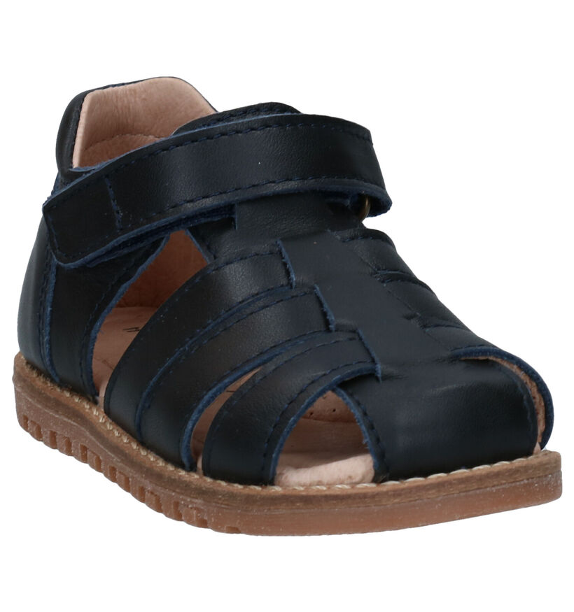 Milo & Mila Blauwe Sandalen in leer (290085)