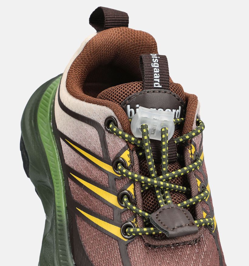 Bisgaard Fred Bruine/Groene Sneakers voor jongens (380791) - geschikt voor steunzolen