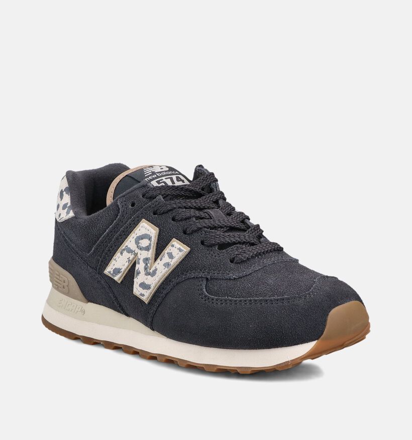 New Balance 574 Baskets sportives en Noir pour femmes (374989) - pour semelles orthop&eacute;diques