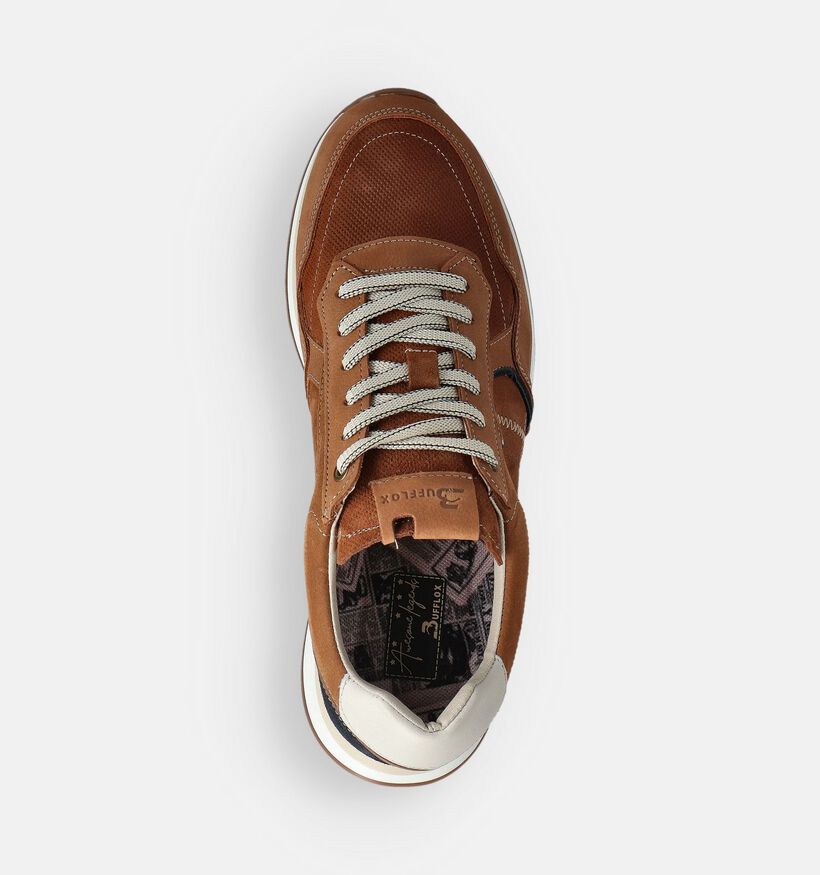 Bufflox Madrid 4 Baskets en Cognac pour hommes (370241) - pour semelles orthop&eacute;diques