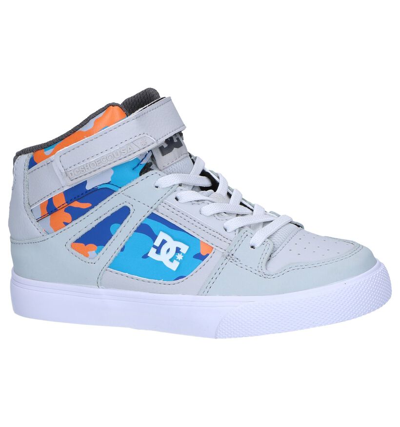 Lichtgrijze Hoge Skateschoenen DC Shoes Pure High in kunstleer (250811)