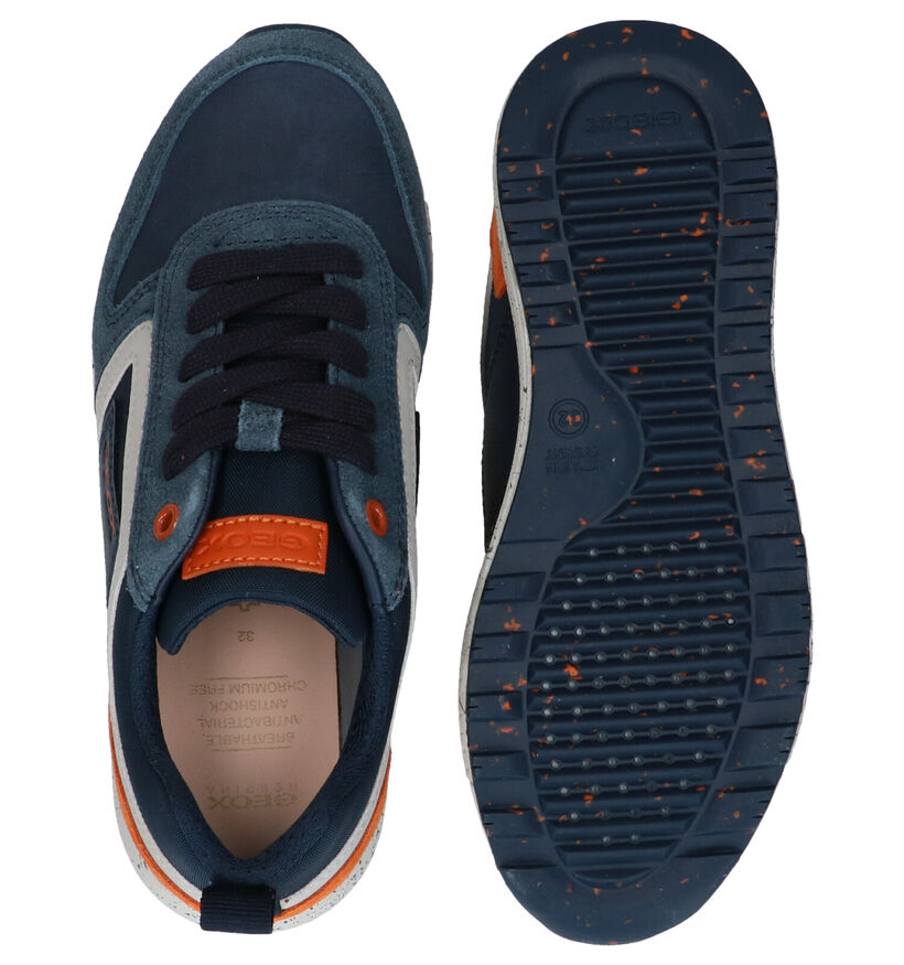 Geox Alben Chaussures à lacets en Bleu en cuir (284132)