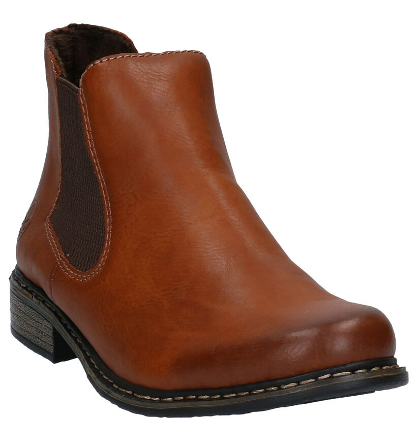 Rieker Bottines plates en Cognac en simili cuir (299386)