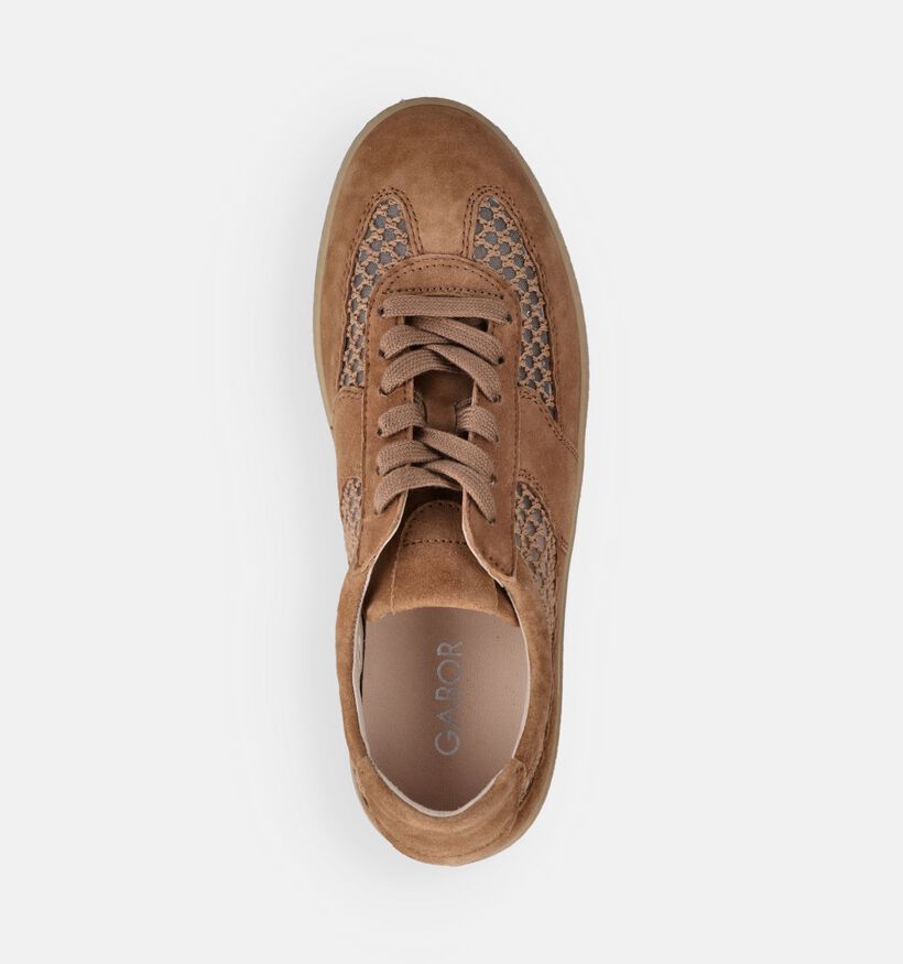 Gabor Cognac Sneakers voor dames (373311) - geschikt voor steunzolen