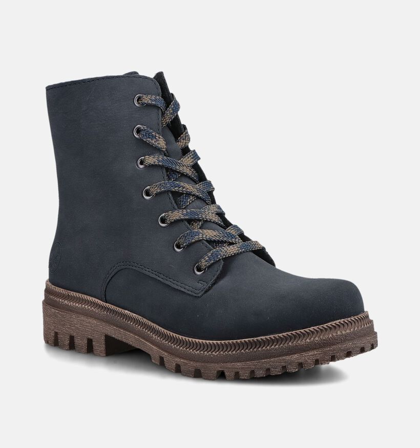 Rieker Boots &agrave; lacets en Bleu fonc&eacute; pour femmes (379959)