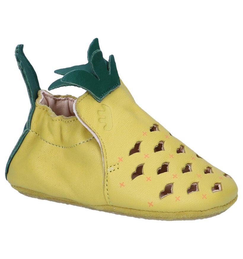 Easy Peasy Chaussons pour bébé en Jaune en cuir (251360)