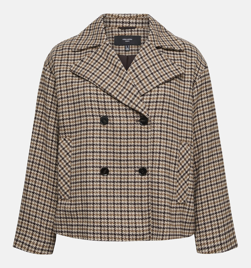 Vero Moda Curve Jackieline Manteaux court en Brun pour femmes (378125)