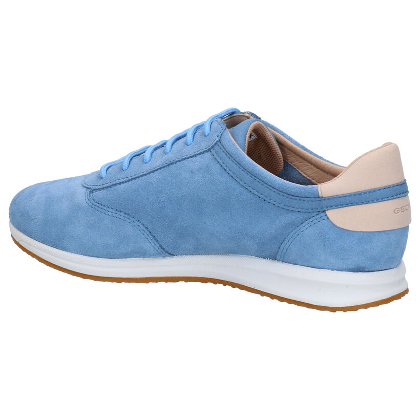 Geox Avery Blauwe Veterschoenen in daim (266844)