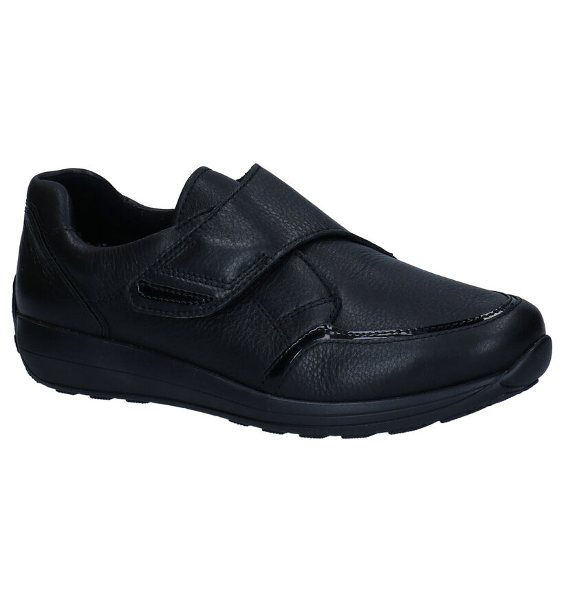 Ara Merano Zwarte Velcroschoenen in leer (298964)