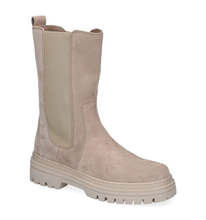 Gabor Best Fitting Beige Chelsea Boots in daim (297370)