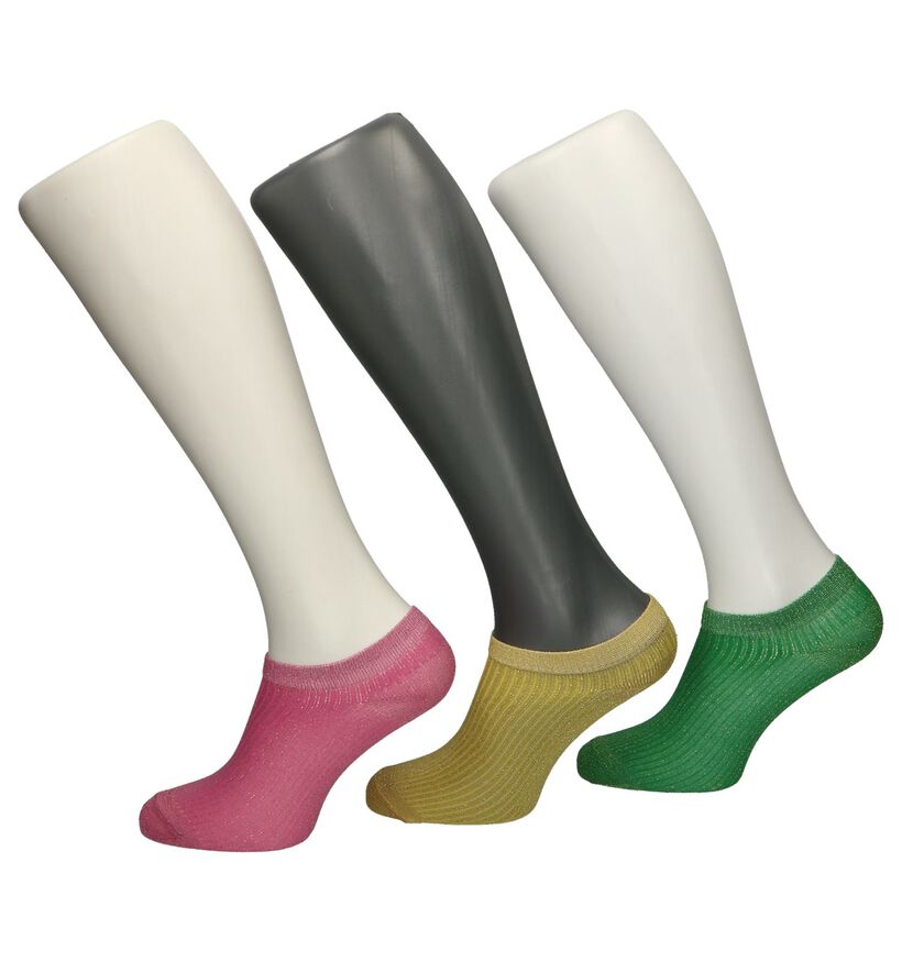 Teckel Socks Roze/Gele/Blauwe Enkelsokken - 3 Paar (279238)