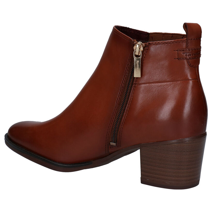 Tamaris Anti Shokk Cognac Enkellaarzen in leer (280677)