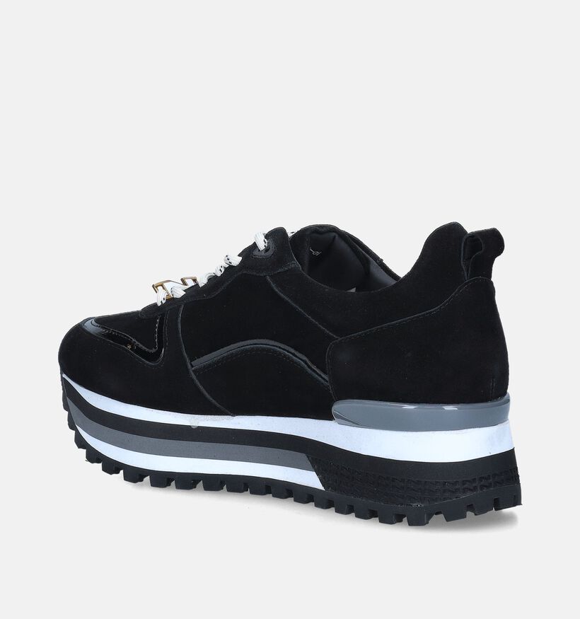 Nathan-Baume Zwarte Platform sneakers voor dames (348016) - geschikt voor steunzolen
