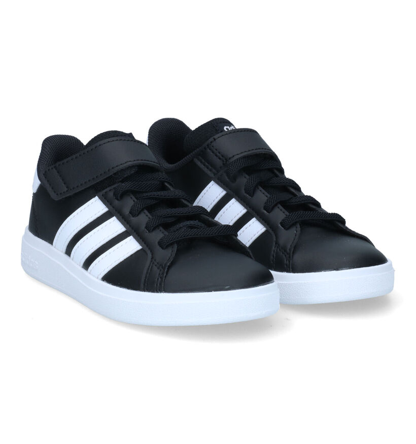 adidas Grand Court 2.0 EL Zwarte Sneakers voor jongens, meisjes (324121)