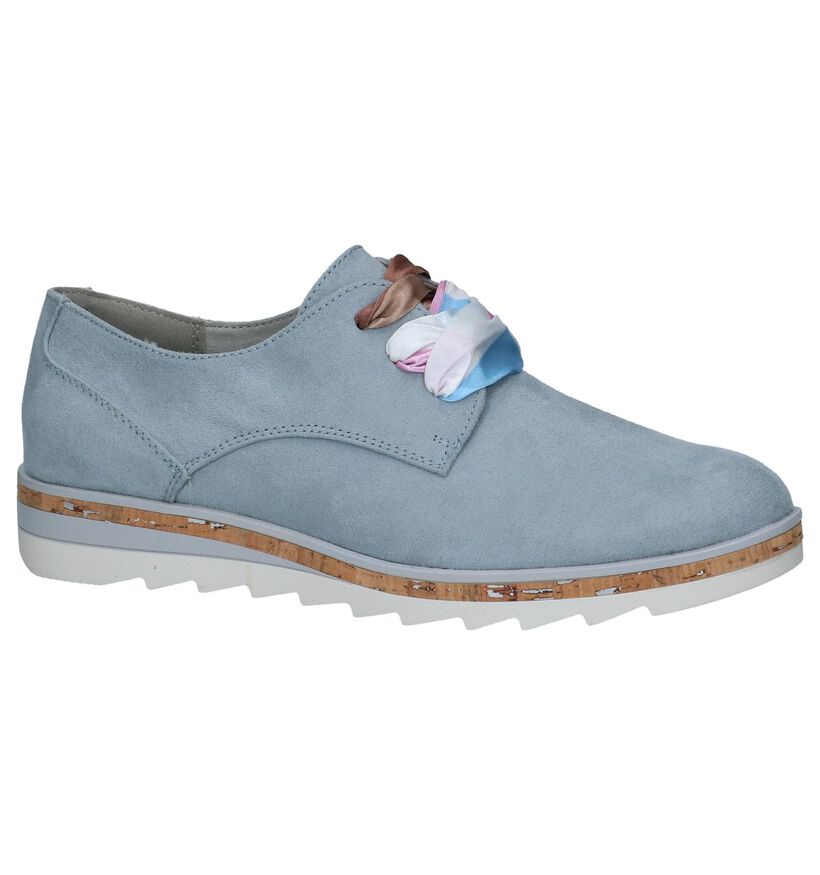 Marco Tozzi Chaussures à lacets en Bleu clair en textile (238112)