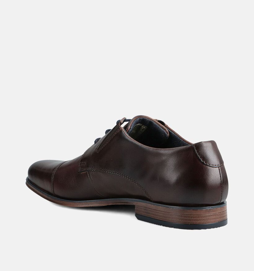 Bugatti Donkerbruine Geklede Veterschoenen voor heren (367315)