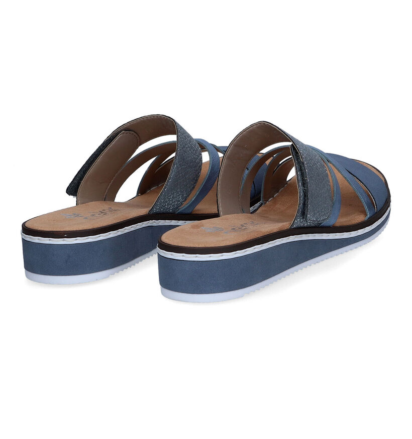 Rieker Blauwe Slippers in kunstleer (306782)