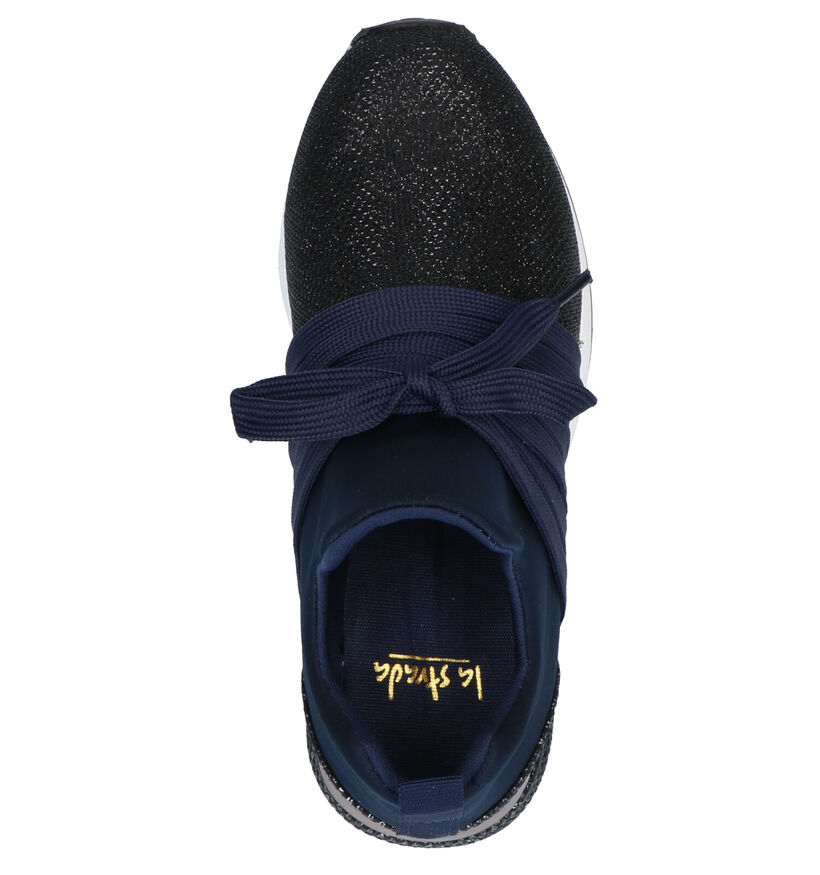 La Strada Blauwe Slip-on Sneakers in stof (278415)