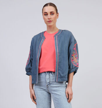 Manteau court bleu
