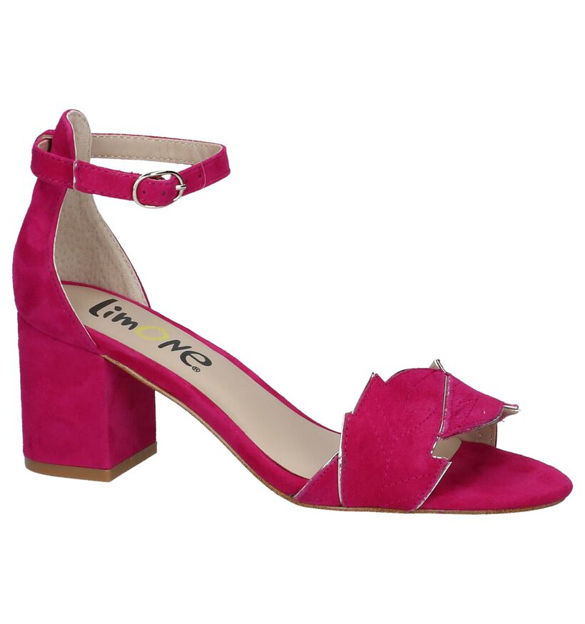 Via Limone Sandales à talons en Rose fuchsia en daim (221385)