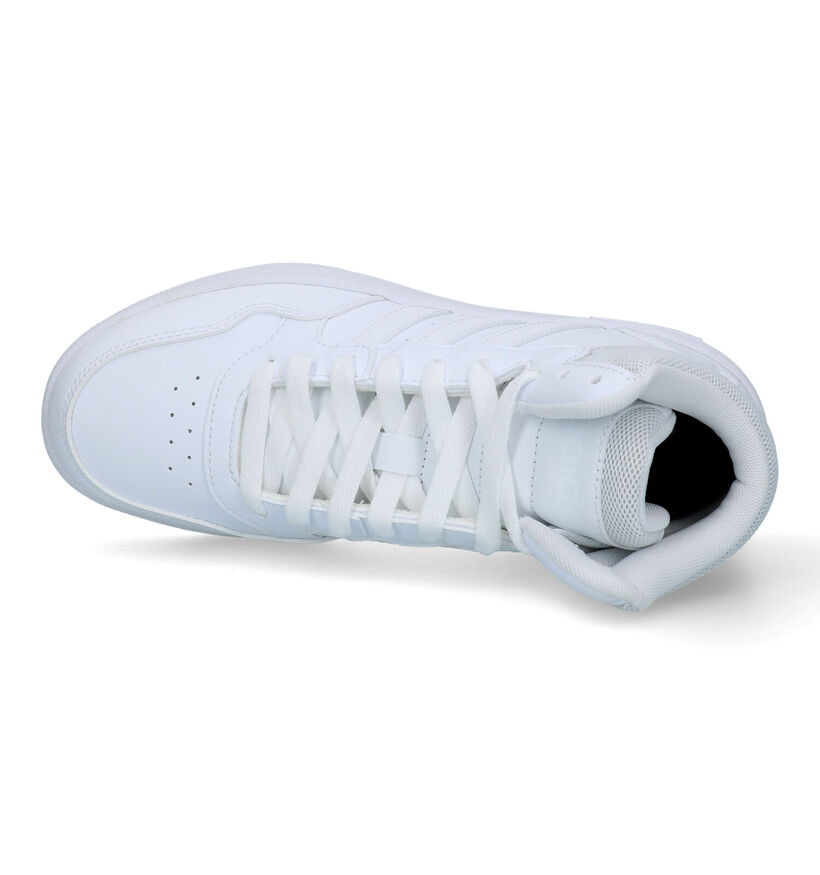 adidas Hoops 3.0 Mid Zwarte Sneakers in kunstleer (316561)