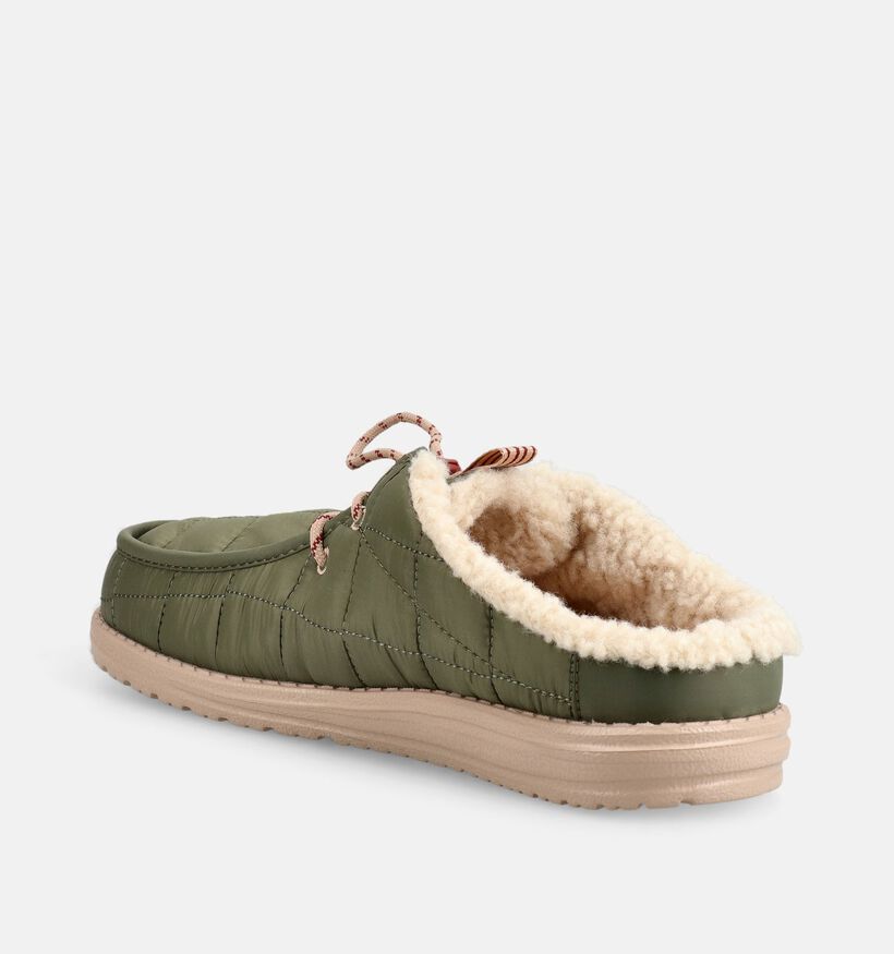 HEYDUDE Wally Slip Camp Pantoufles ouvertes en Vert kaki pour hommes (378091) - pour semelles orthop&eacute;diques