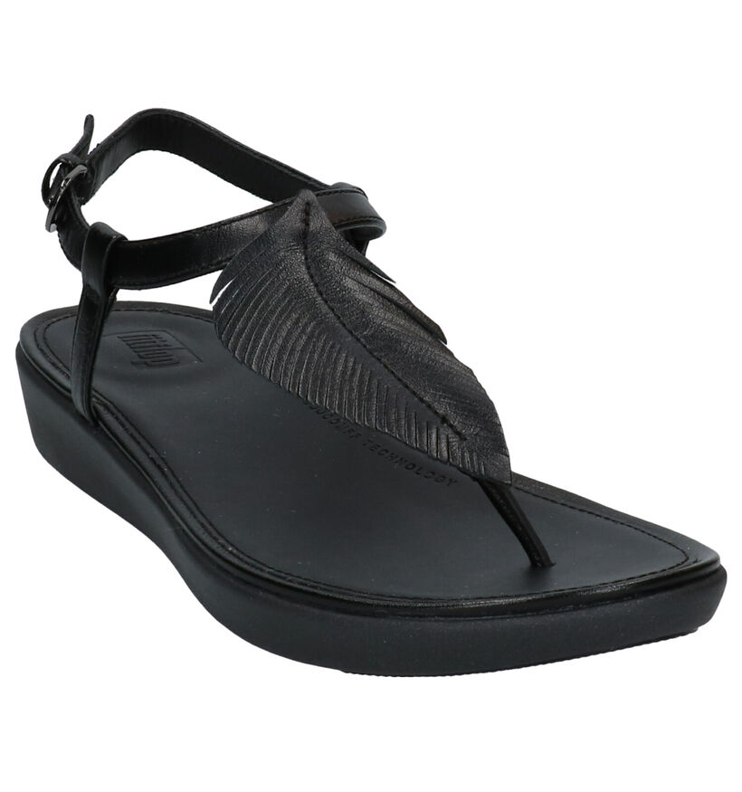 FitFlop Tia Feather Rose gold Sandalen in leer (286115)