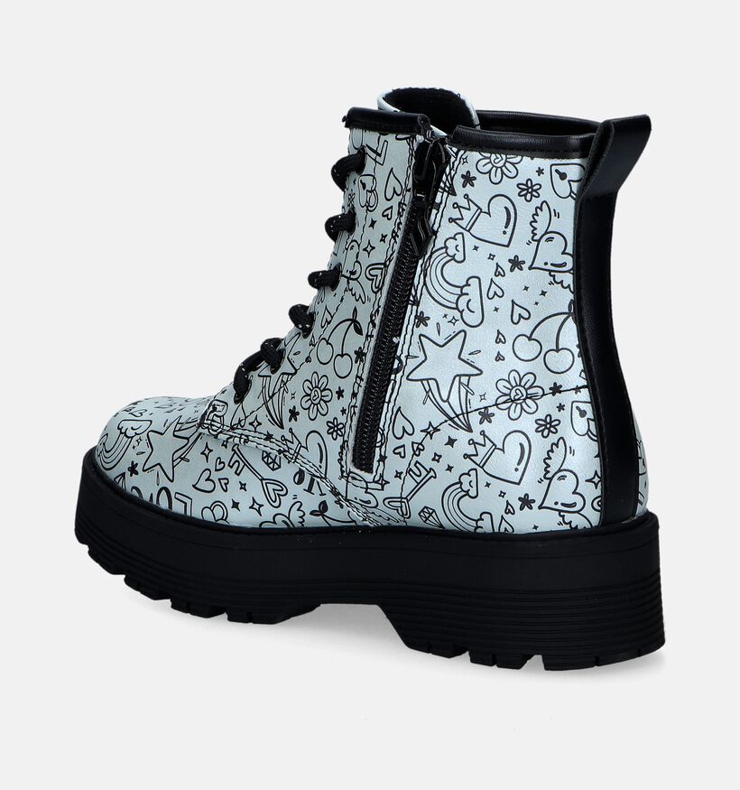 Skechers Gravlen Hi Boots en Argent pour filles (345252)