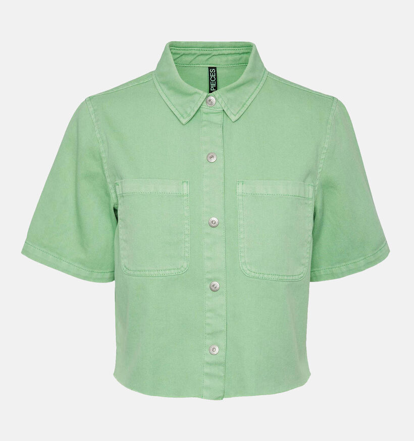 Pieces Blume Groen Jeanshemd voor dames (334393)