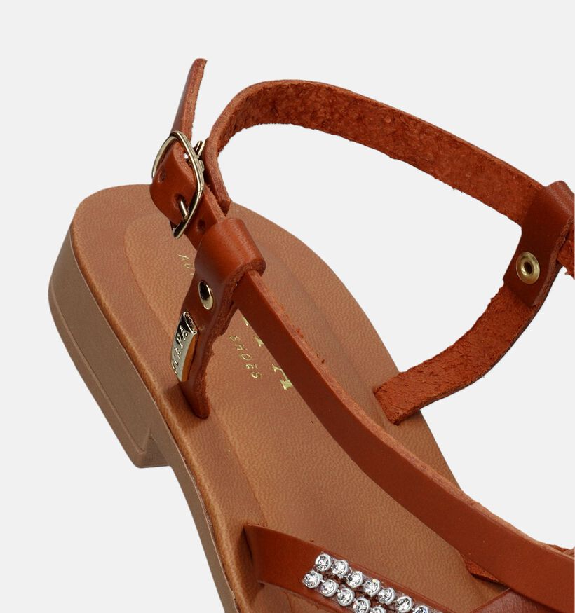 Scapa Cognac Platte sandalen voor dames (338561)