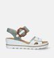 Rieker Sandales talon compensé en Blanc pour femmes (354959)