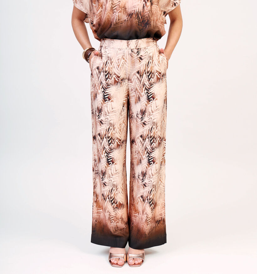 Minus Milena Beige Wijde Broek voor dames (359031)