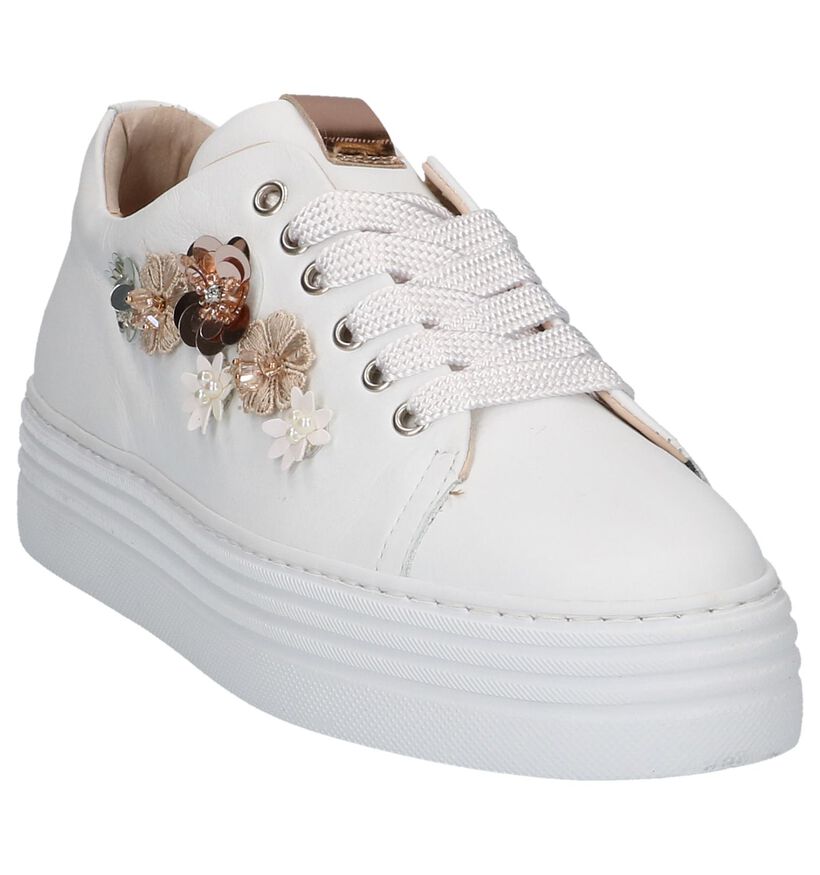 Witte Lage Geklede Sneakers met Bloemen Hampton Bays, , pdp