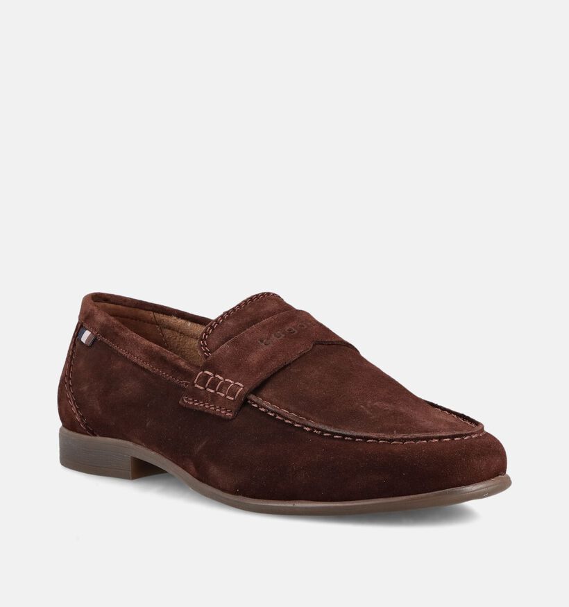 Bugatti Trip Su&egrave;de Donkerbruine Loafers voor heren (370726)