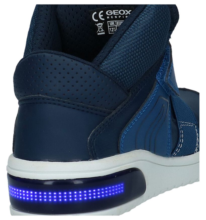Geox Blauwe Hoge Sneakers met Lichtjes in kunstleer (223182)