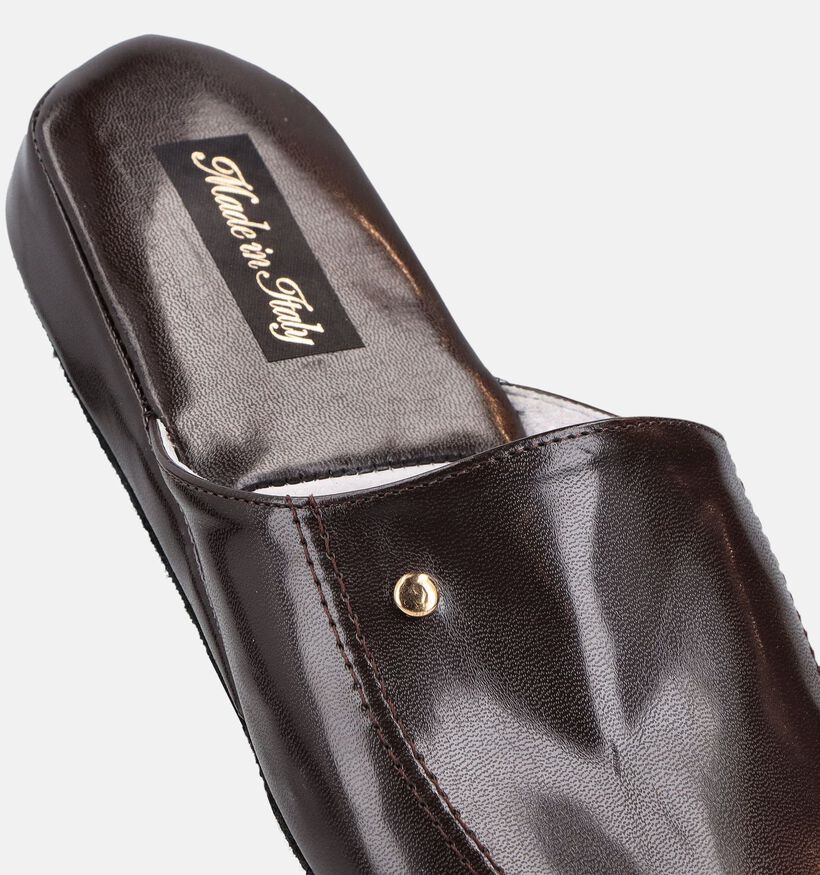 Trentino Pantoufles en Marron fonc&eacute; pour hommes (380833)