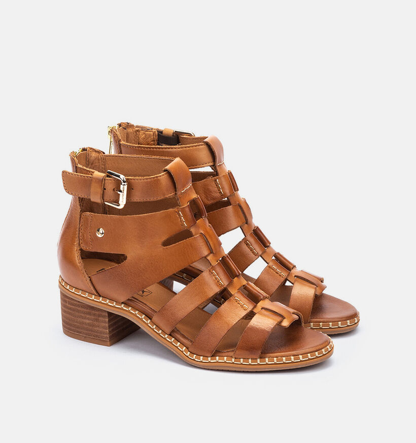 Pikolinos Blanes Sandales &agrave; talons en Cognac pour femmes (370538)