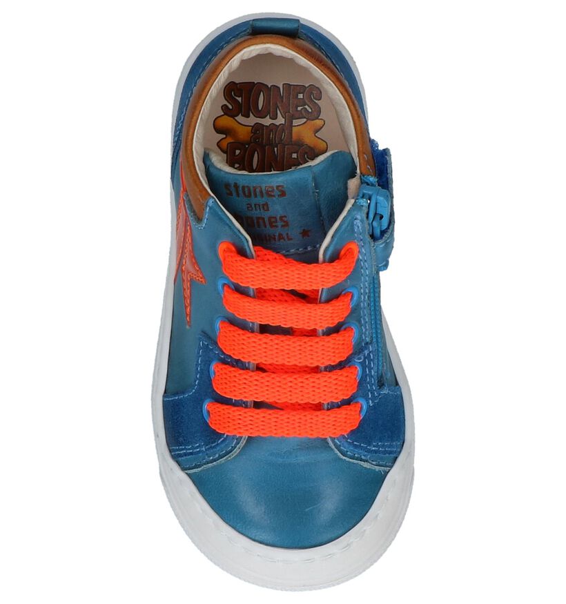 STONES and BONES Chaussures hautes en Bleu en cuir (239840)