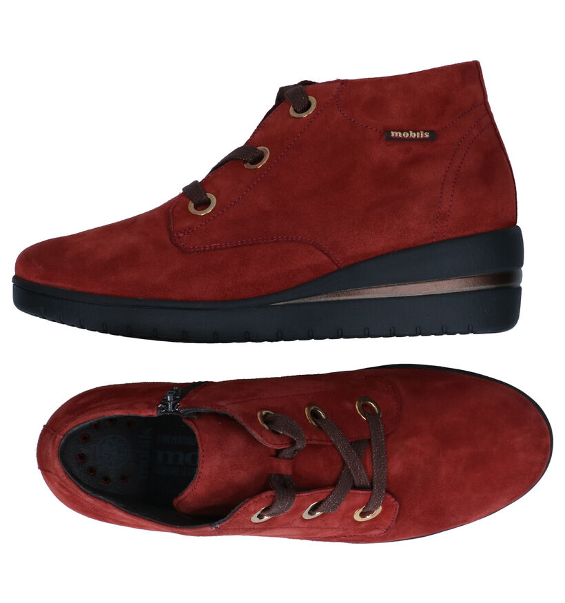 Mobils by Maphisto Peryne Rode Enkellaarzen in nubuck (298111)