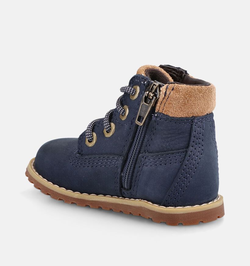 Timberland Pokey Pine HL Boots &agrave; lacets en Bleu fonc&eacute; pour gar&ccedil;ons (377383) - pour semelles orthop&eacute;diques