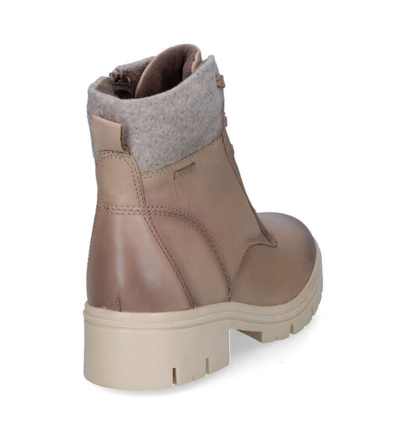Tamaris Comfort Boots à lacets en Beige foncé en cuir (317988)