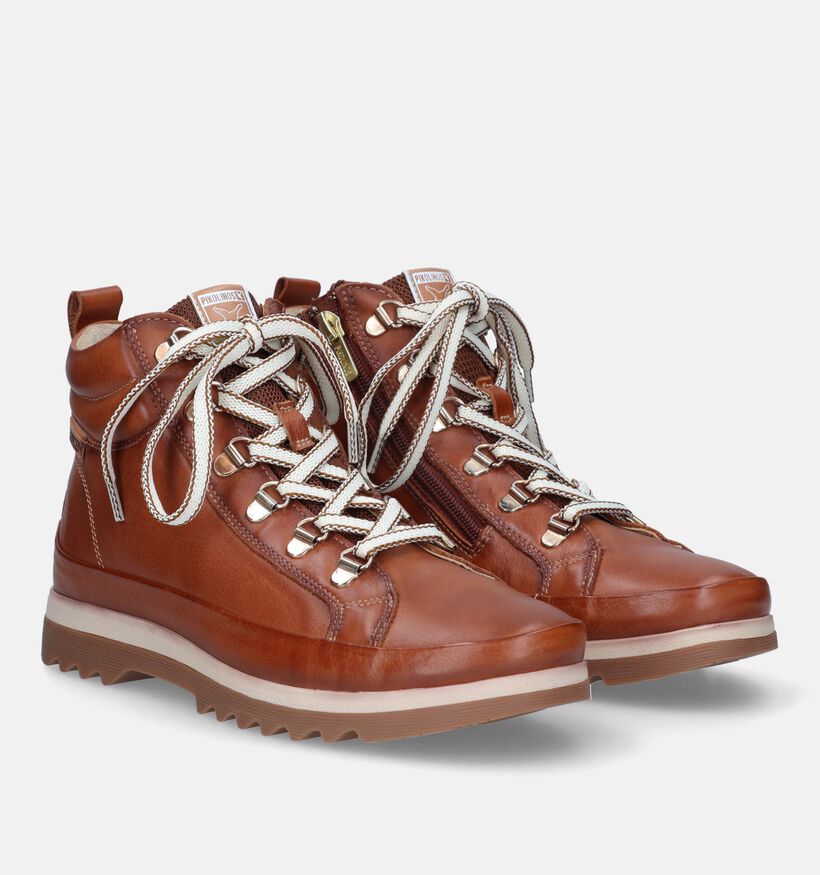 Pikolinos Boots à lacets en Cognac pour femmes (337116) - pour semelles orthopédiques