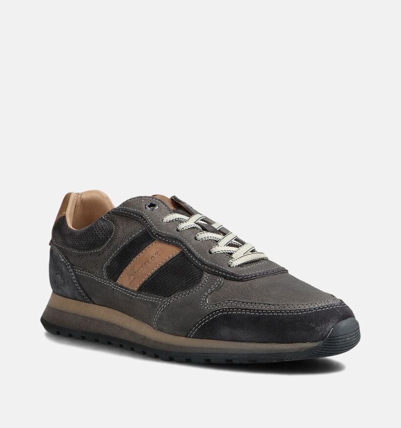 Bufflox Madrid Chaussures plates en Noir/Gris pour hommes (363432) - pour semelles orthopédiques